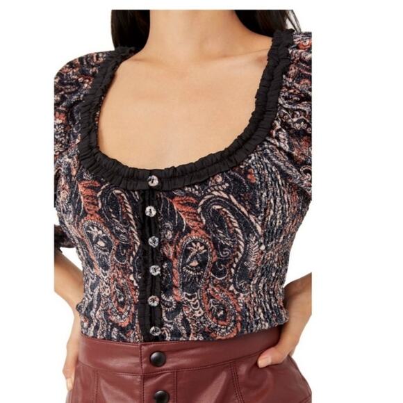 FREE PEOPLE Dare Me Blouse Size M - Picture 5 of 8